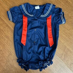 Adorable vintage sailor romper for toddler, size 18 months